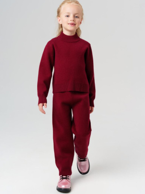 Комплект трикотажный для девочек: джемпер, брюки