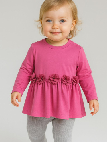 Джемпер детский трикотажный для девочек (футболка с длинными рукавами)
