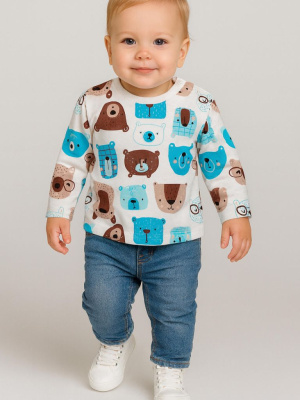 Джемпер детский трикотажный для мальчиков (футболка с длинными рукавами)