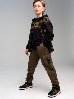 Брюки текстильные утепленные флисом для мальчиков