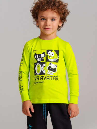 Фуфайка трикотажная для мальчиков (футболка с длинными рукавами)