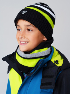 Комплект трикотажный для мальчиков: шапка, снуд