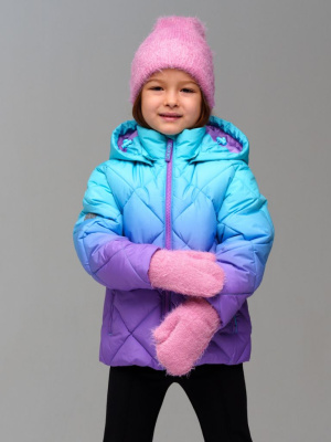 Комплект трикотажный для девочек: шапка, варежки