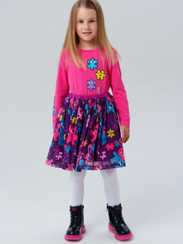 Комплект трикотажный для девочек: фуфайка (футболка), юбка