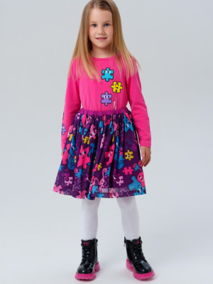 Комплект трикотажный для девочек: фуфайка (футболка), юбка