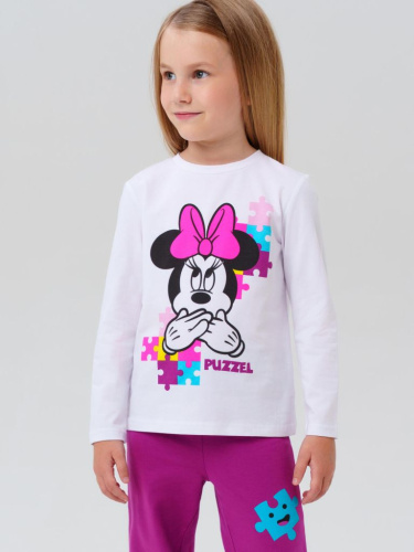 Фуфайка трикотажная для девочек (футболка с длинными рукавами)