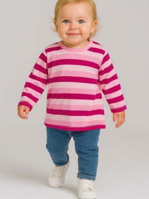 Фуфайка детская трикотажная для девочек (футболка с длинными рукавами)