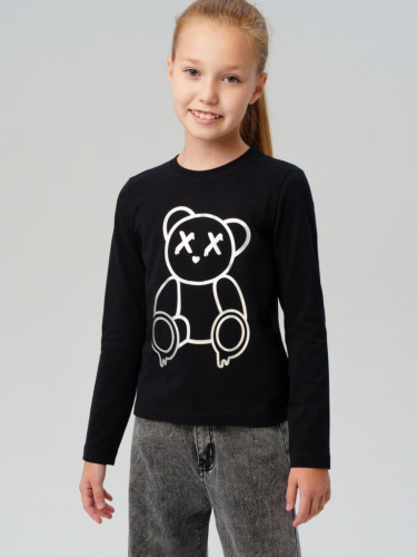 Фуфайка трикотажная для девочек (футболка с длинными рукавами)