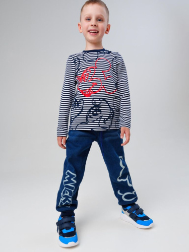 Брюки текстильные джинсовые утепленные флисом для мальчиков