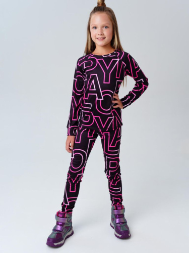 Термокомплект трикот. для девочек: фуфайка (футболка) с длин. рук, брюки для эпизод. использования