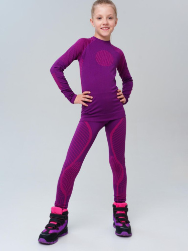 Термокомплект трикот. для девочек: фуфайка (футболка) с длин. рук, брюки для эпизод. использования