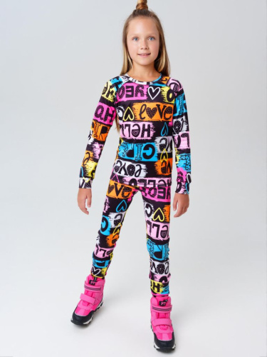 Термокомплект трикот. для девочек: фуфайка (футболка) с длин. рук, брюки для эпизод. использования