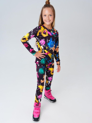 Термокомплект трикот. для девочек: фуфайка (футболка) с длин. рук, брюки для эпизод. использования