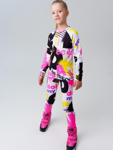 Термокомплект трикот. для девочек: фуфайка (футболка) с длин. рук, брюки для эпизод. использования