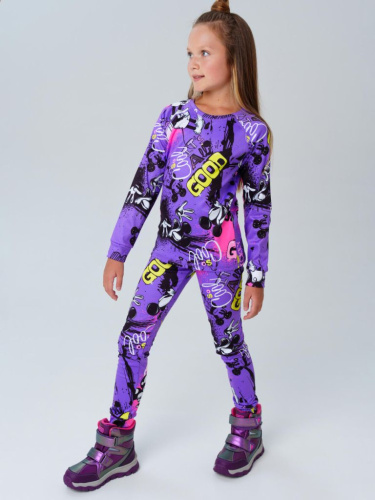 Термокомплект трикот. для девочек: фуфайка (футболка) с длин. рук, брюки для эпизод. использования