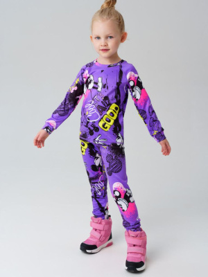 Термокомплект трикот. для девочек: фуфайка (футболка) с длин. рук, брюки для эпизод. использования