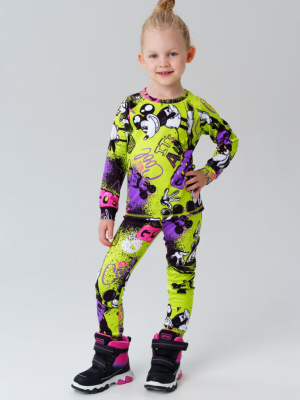 Термокомплект трикот. для девочек: фуфайка (футболка) с длин. рук, брюки для эпизод. использования