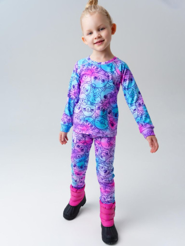 Термокомплект трикот. для девочек: фуфайка (футболка) с длин. рук, брюки для эпизод. использования