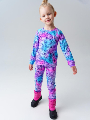 Термокомплект трикот. для девочек: фуфайка (футболка) с длин. рук, брюки для эпизод. использования