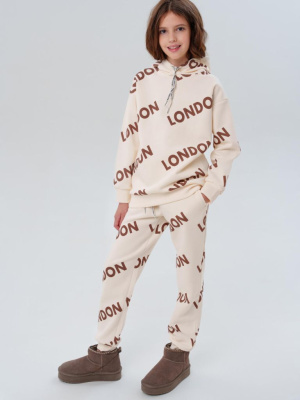 Комплект трикотажный для девочек: толстовка, брюки