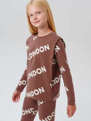 Джемпер трикотажный для девочек (футболка с длинными рукавами)