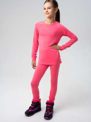 Термокомплект трикот. для девочек: фуфайка (футболка) с длин. рук, брюки для эпизод. использования