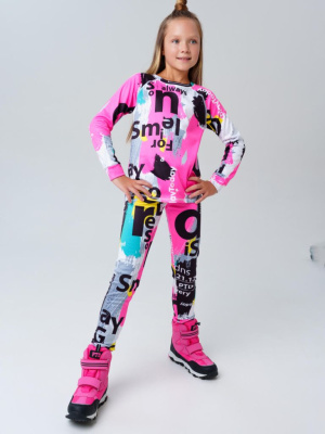 Термокомплект трикот. для девочек: фуфайка (футболка) с длин. рук, брюки для эпизод. использования