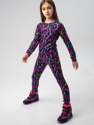 Термокомплект трикот. для девочек: фуфайка (футболка) с длин. рук, брюки для эпизод. использования