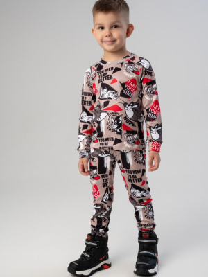 Термокомплект трикот. для мальчиков: фуфайка (футболка) с длин. рук, брюки для эпизод. использования