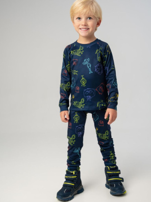 Термокомплект трикот. для мальчиков: фуфайка (футболка) с длин. рук, брюки для эпизод. использования