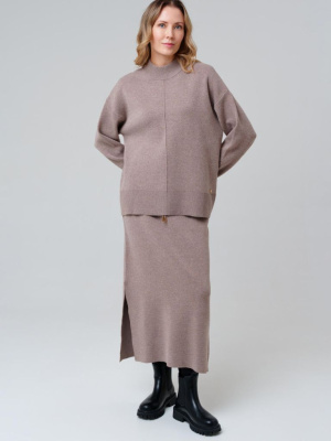 Комплект трикотажный для женщин: джемпер, юбка