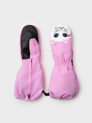 Варежки текстильные для девочек