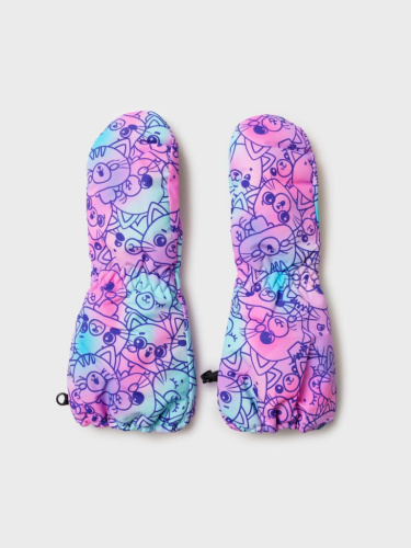 Варежки текстильные для девочек