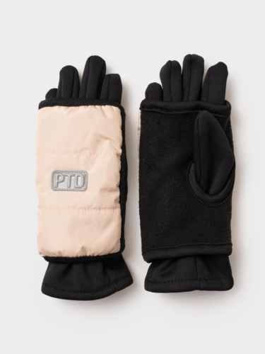 Комплект для девочек: митенки текстильные, перчатки трикотажные