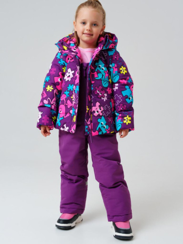 Комплект текстильный с полиуретановым покрытием для девочек: куртка, полукомбинезон