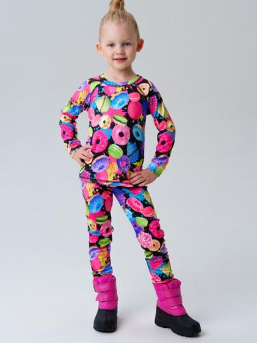 Термокомплект трикот. для девочек: фуфайка (футболка) с длин. рук, брюки для эпизод. использования