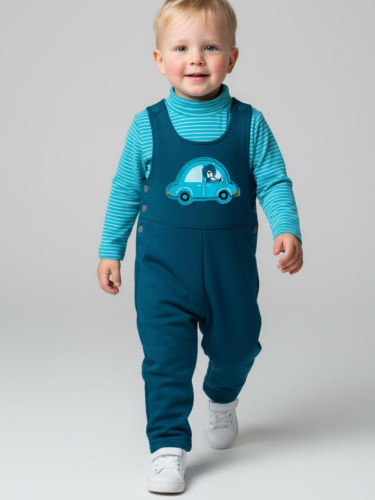 Комплект детский трикотажный для мальчиков: боди-водолазка, полукомбинезон