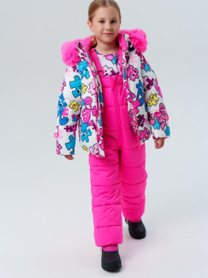 Комплект текстильный с полиуретановым покрытием для девочек: куртка, полукомбинезон