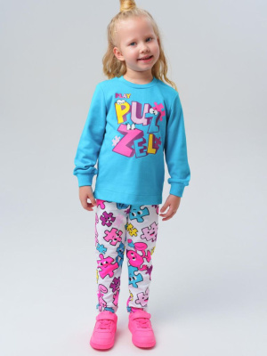 Комплект трикотажный для девочек: брюки (легинсы), толстовка