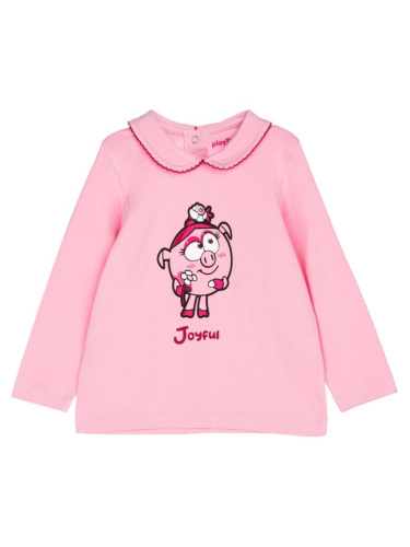 Фуфайка детская трикотажная для девочек (футболка с длинными рукавами)