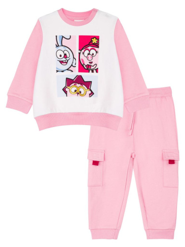 Комплект детский трикотажный для девочек: толстовка, брюки