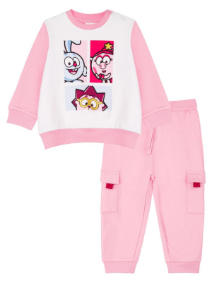 Комплект детский трикотажный для девочек: толстовка, брюки