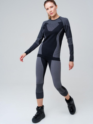 Термокомплект трикот. для женщин: фуфайка с длин. рук, брюки укороченные для эпизод. использования