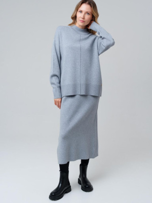 Комплект трикотажный для женщин: джемпер, юбка