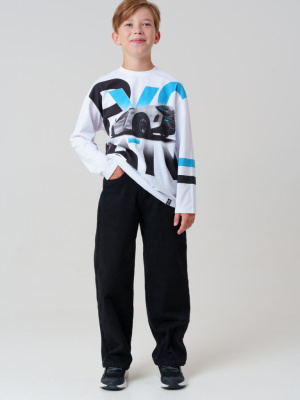 Брюки текстильные джинсовые утепленные флисом для мальчиков