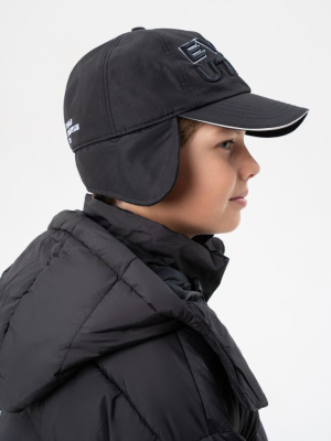 Кепка текстильная с полиуретановым покрытием утепленная для мальчиков