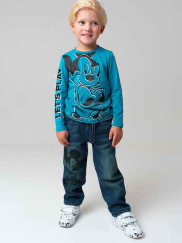 Брюки текстильные джинсовые утепленные флисом для мальчиков