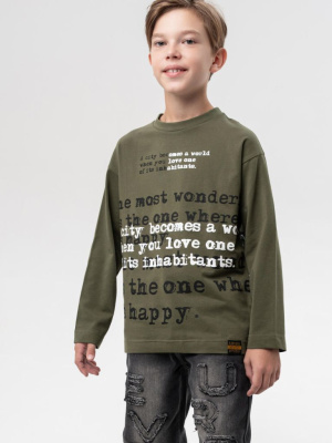 Фуфайка трикотажная для мальчиков (футболка с длинными рукавами)