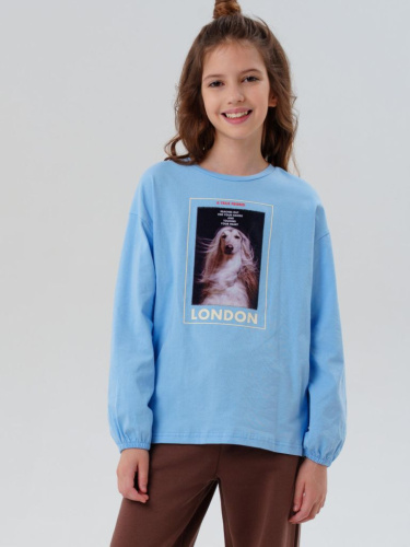 Фуфайка трикотажная для девочек (футболка с длинными рукавами)