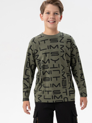 Фуфайка трикотажная для мальчиков (футболка с длинными рукавами)